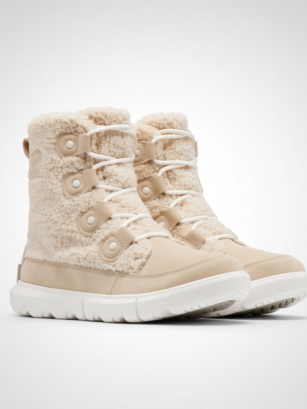 Sorel Explorer Next Joan Cozy Boot in Bleached Ceramic/Sea Salt